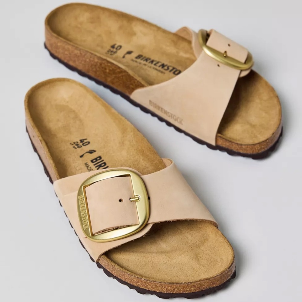 Birkenstock Tan Slide Sandals